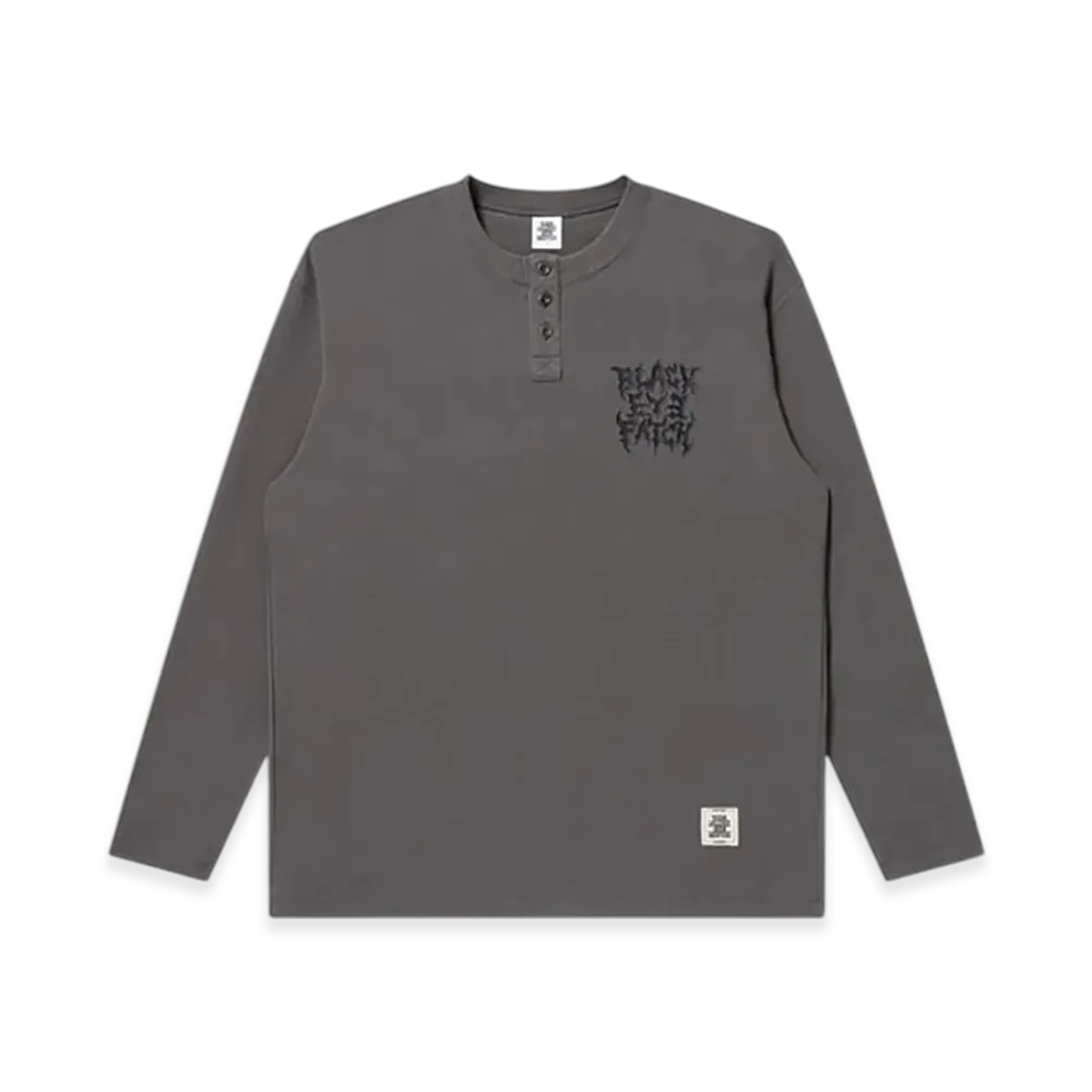 BlackEyePatch Trap Metal Logo Henley Neck L/S Tee "Charcoal"