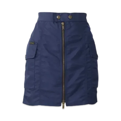 HYSTERIC GLAMOUR Front Zip Nylon Mini Skirt "Navy"