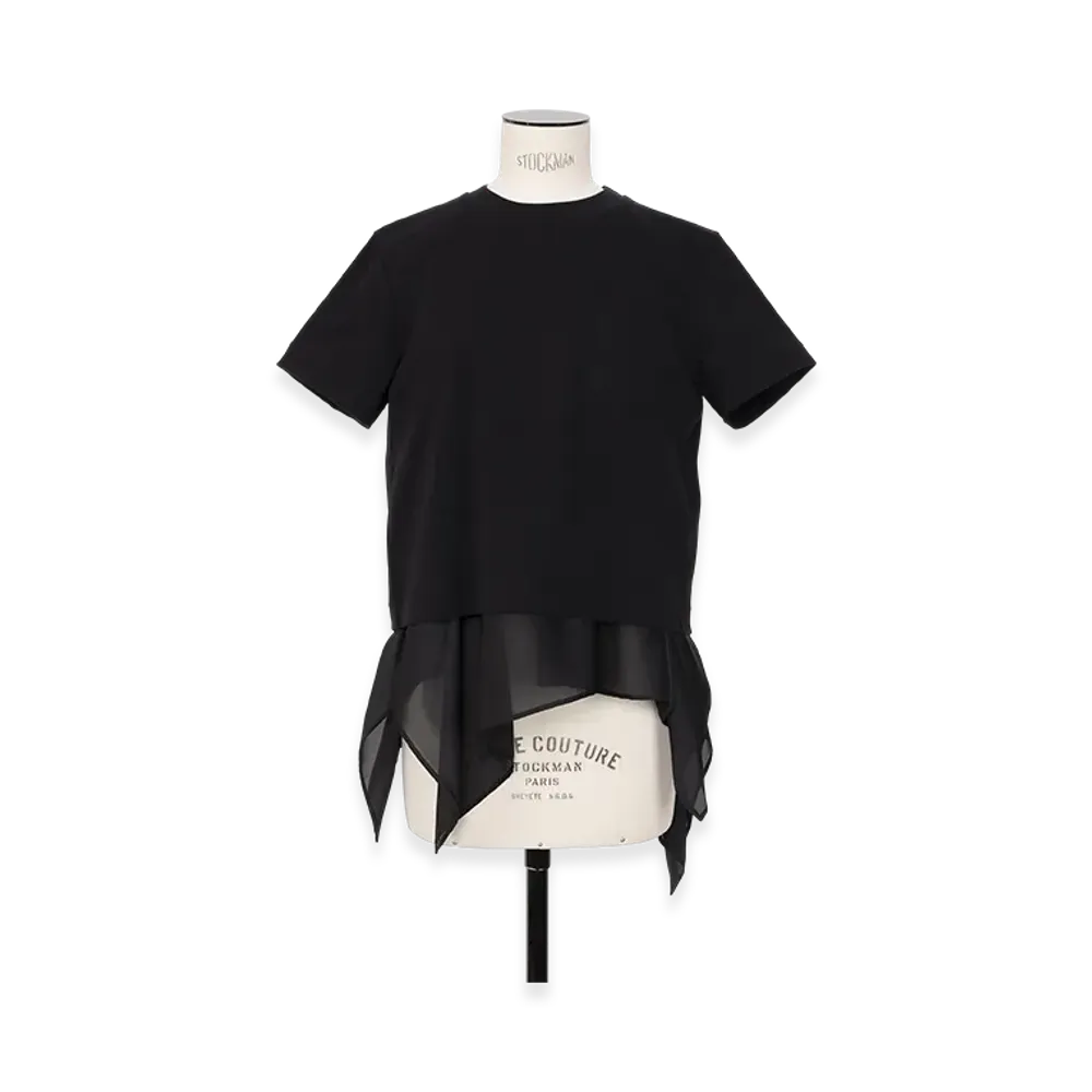 sacai Satin x Cotton Jersey T-Shirt "Black/Black"