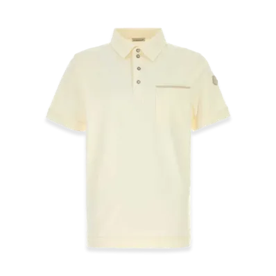 MONCLER Stretch Piquet Polo Shirt "Cream/White"