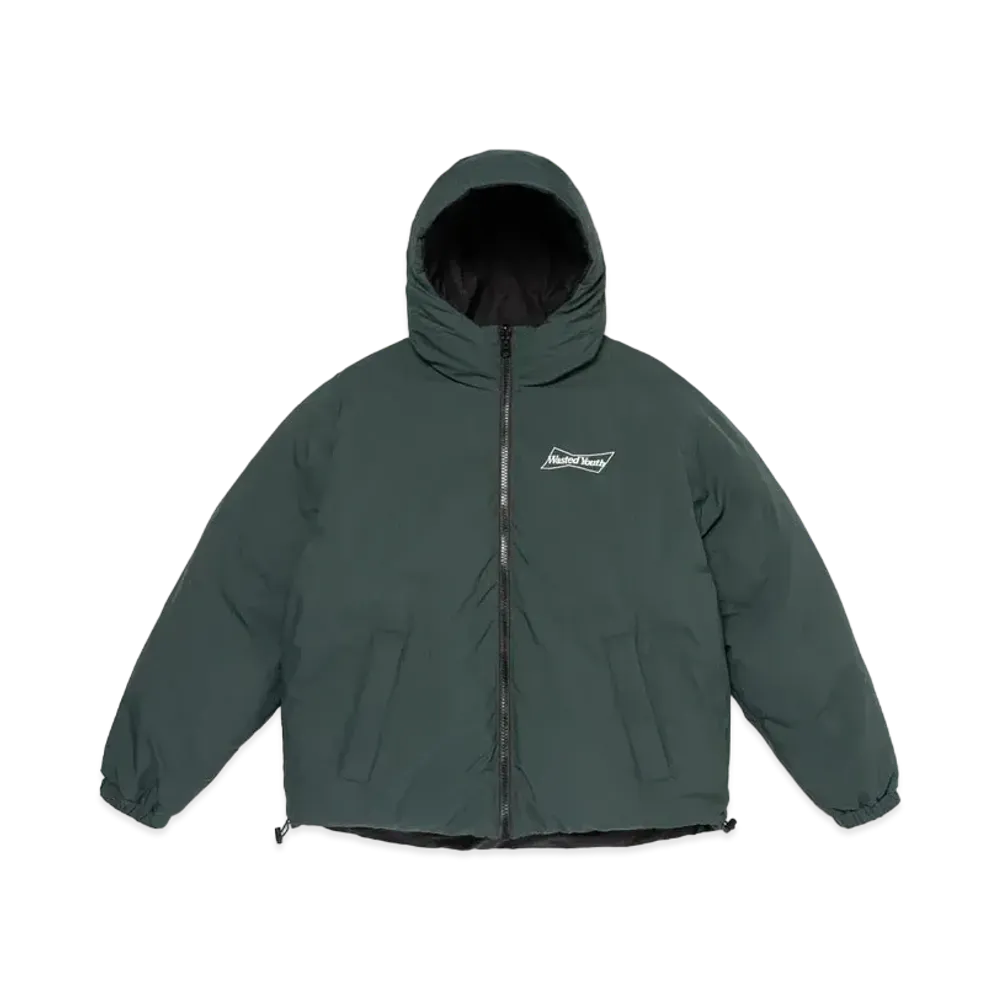 Wasted Youth Reversible Padded Hood Jacket "Green" / VERDY