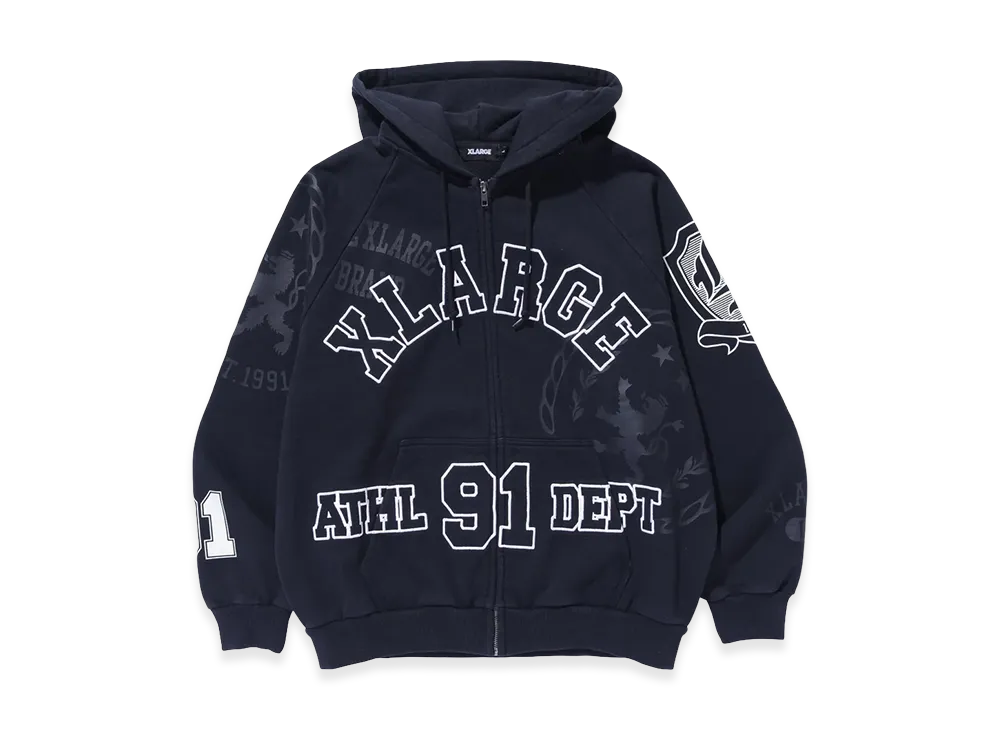 XLARGE Multi Zip Hooded Sweatshirt "Black"