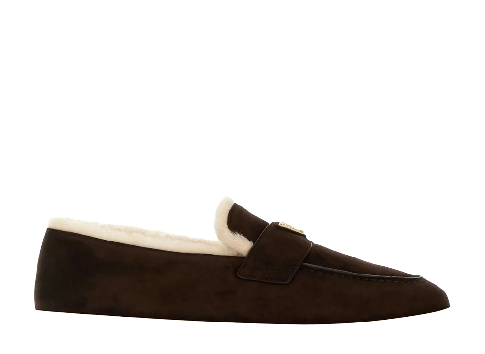 PRADA Suede Loafers "Brown"