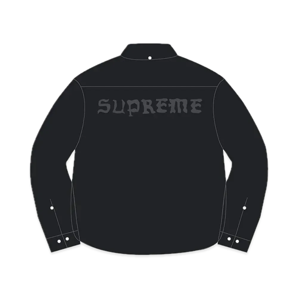 Supreme Appliqué Denim Shirt "Black"