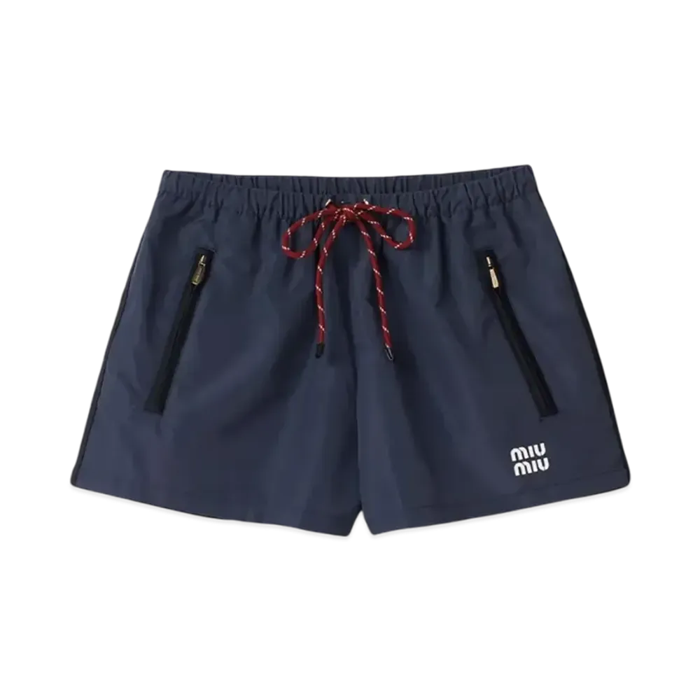 MIU MIU Women's Technical Fabric Shorts "Navy"