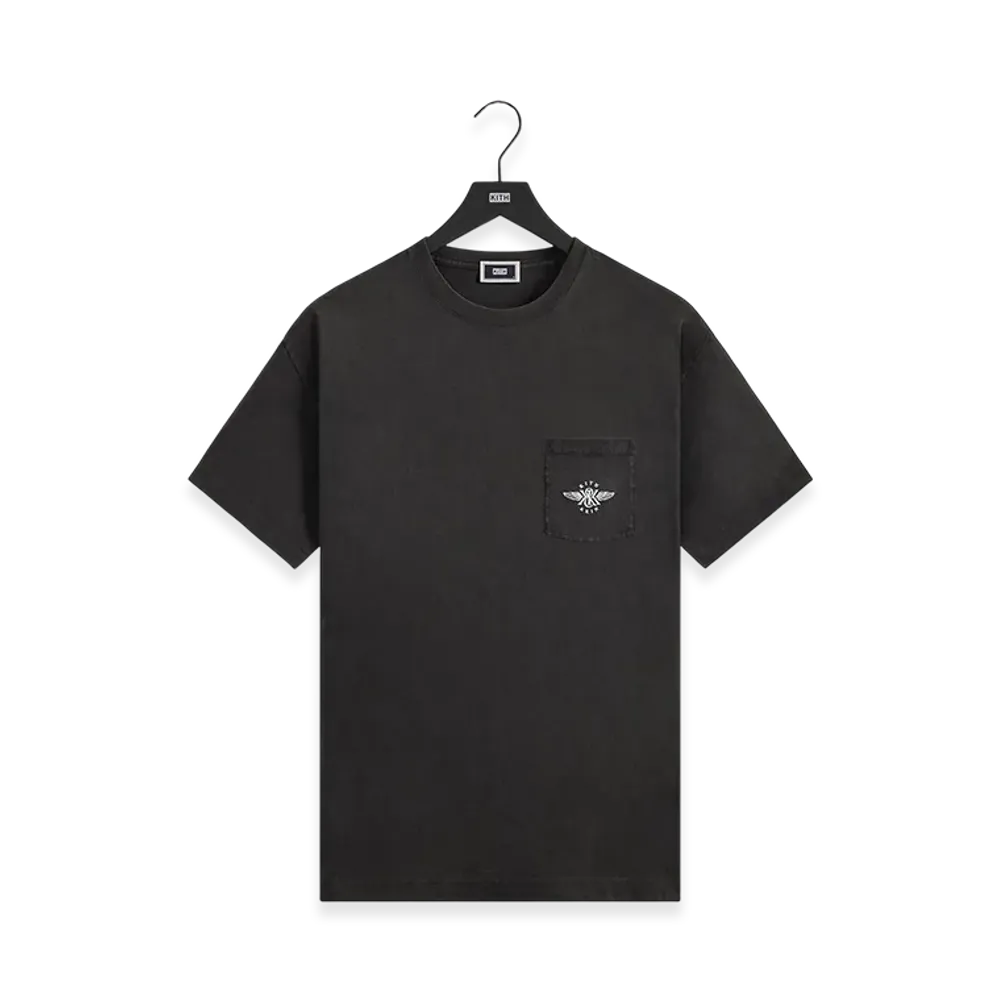 Kith x &Kin Wing Logo Pocket Vintage Tee "Black"