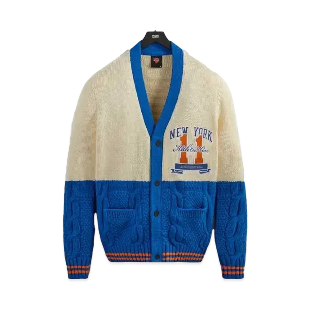 Kith x New York Knicks Combo Stitch Cardigan "Sandrift"