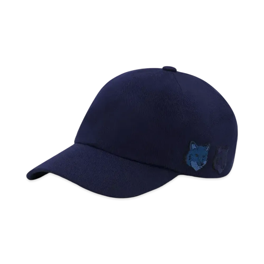 Maison Kitsune Double Bold Fox 6P Cap "Ink Blue"