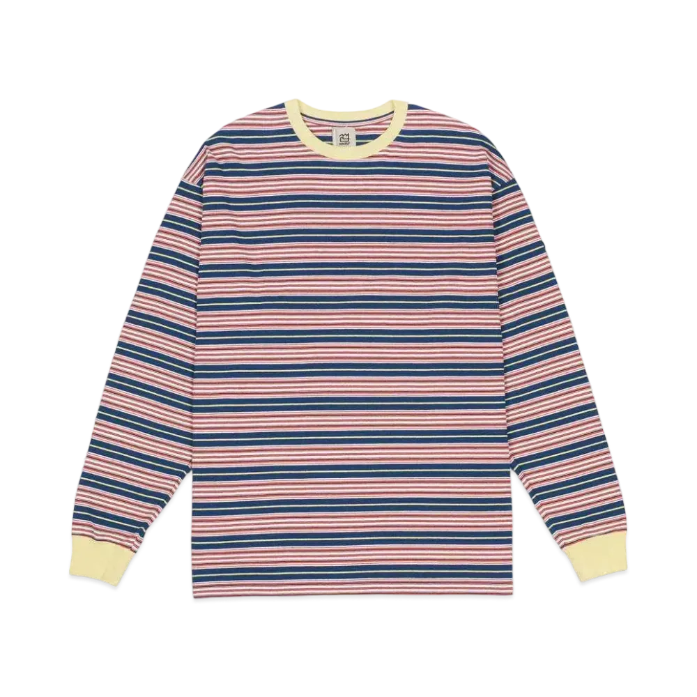 NNBF MULTI BORDER L/S T-SHIRTS "NAVY"