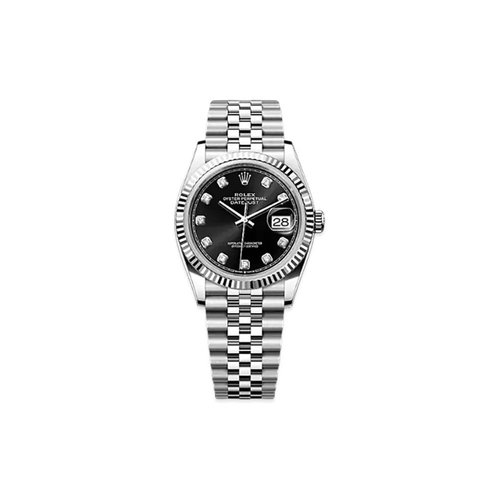 ROLEX Datejust 36 Oystersteel & White Gold "Black"