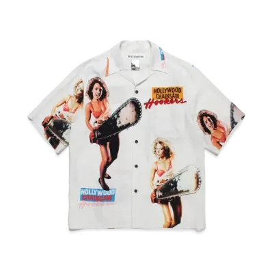 WACKO MARIA Hollywood Chainsaw Hookers / Hawaiian Shirt #3 "White"