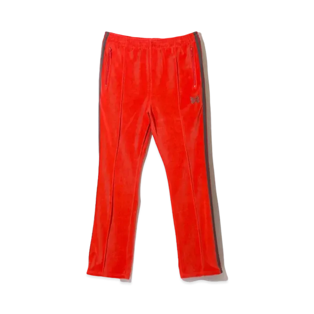 Needles Narrow Track Pant - C/PE Velour "Red"