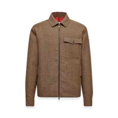 MONCLER Escaut Wool Down Shirt Jacket "Brown"