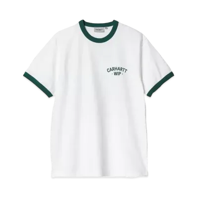 Carhartt WIP S/S 89 Ringer T-Shirt "White/Rainforest"