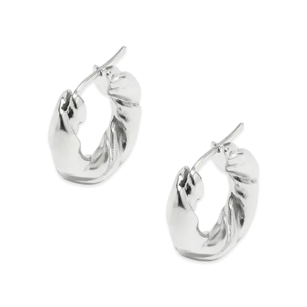 LOEWE Nappa Twist Earrings "Silver"