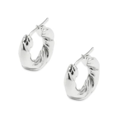 LOEWE Nappa Twist Earrings "Silver"