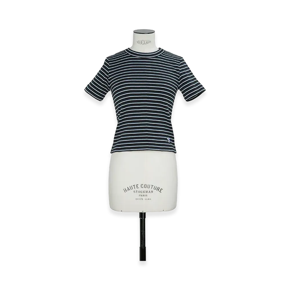 sacai Women's Stripe Cotton Rib T-Shirt "Black"