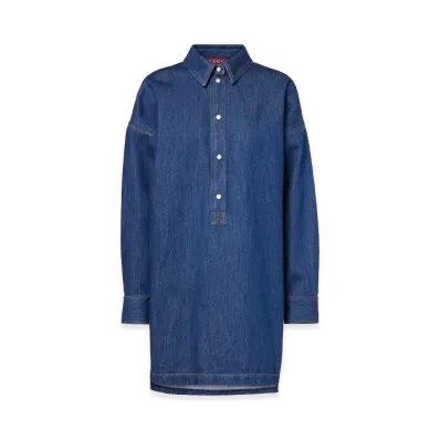 GUCCI Women's Embroidered Denim Shirt "Blue"