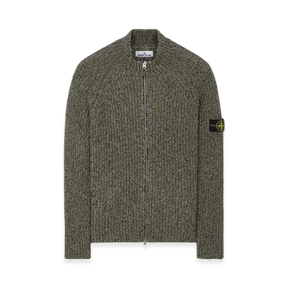 Stone Island 530D1 Ribbed Cotton Cardigan Knit - 24SS "Musk Green"