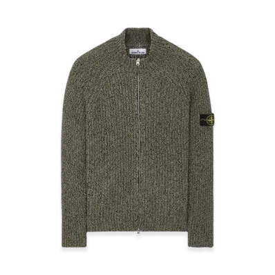Stone Island 530D1 Ribbed Cotton Cardigan Knit - 24SS "Musk Green"