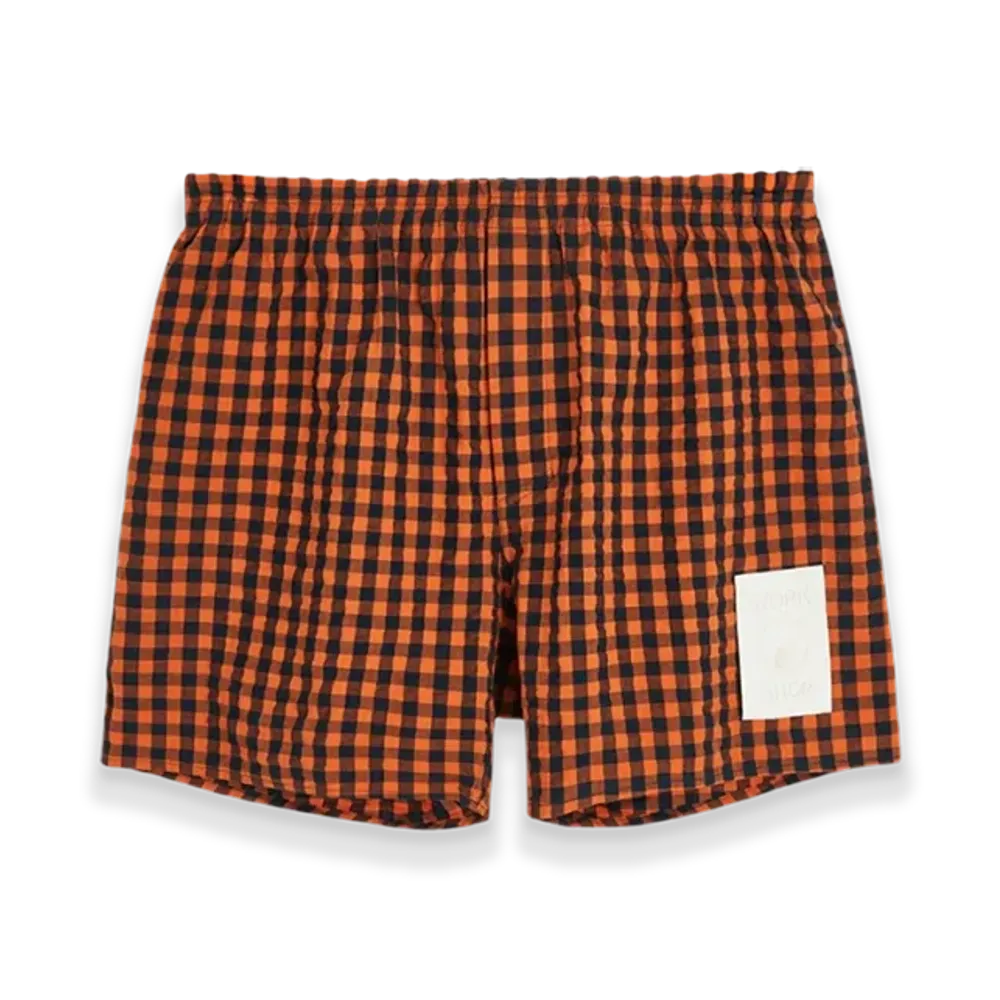 OUR LEGACY Work Shop Boxer Short "Orange Gingam"