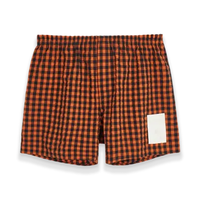 OUR LEGACY Work Shop Boxer Short "Orange Gingam"