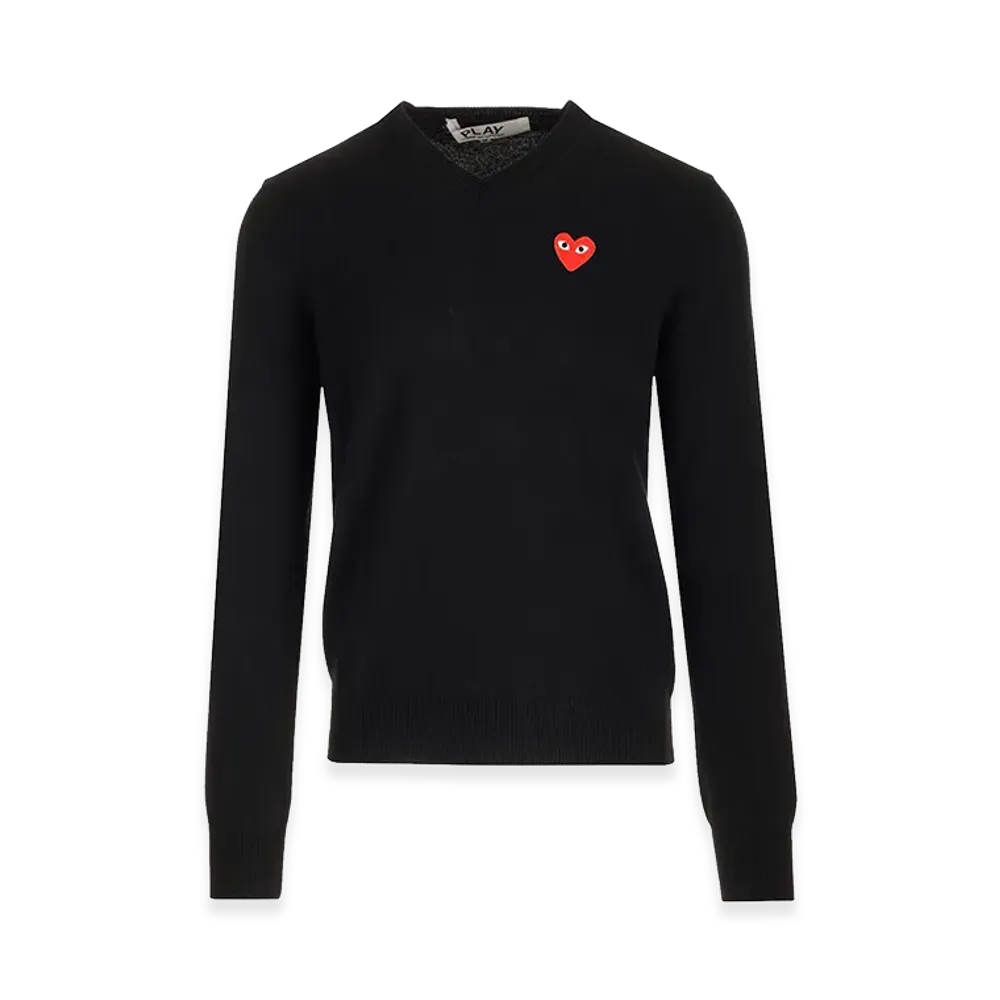 PLAY COMME des GARCONS Crew Neck Wool Sweater "Black"
