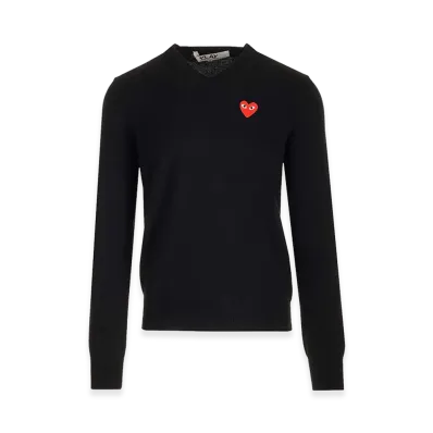 PLAY COMME des GARCONS Crew Neck Wool Sweater "Black"