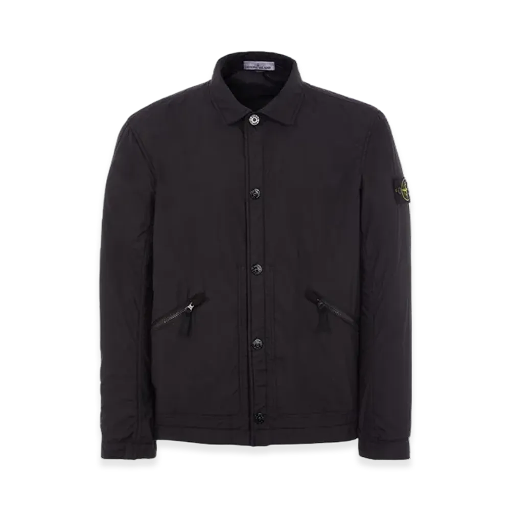 Stone Island 42522 Garment Dyed Crinkle Reps Polartec Nylon Shirts Jacket - 23SS "Black"
