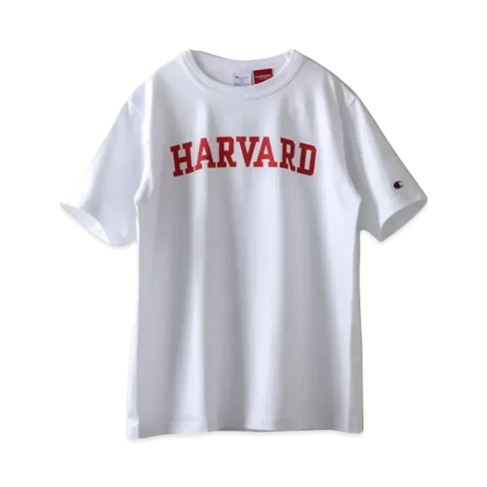 Champion T1011 Tee Ten Eleven Short Sleeve T-Shirt Made In USA HARVARD Heavy Weight "White"