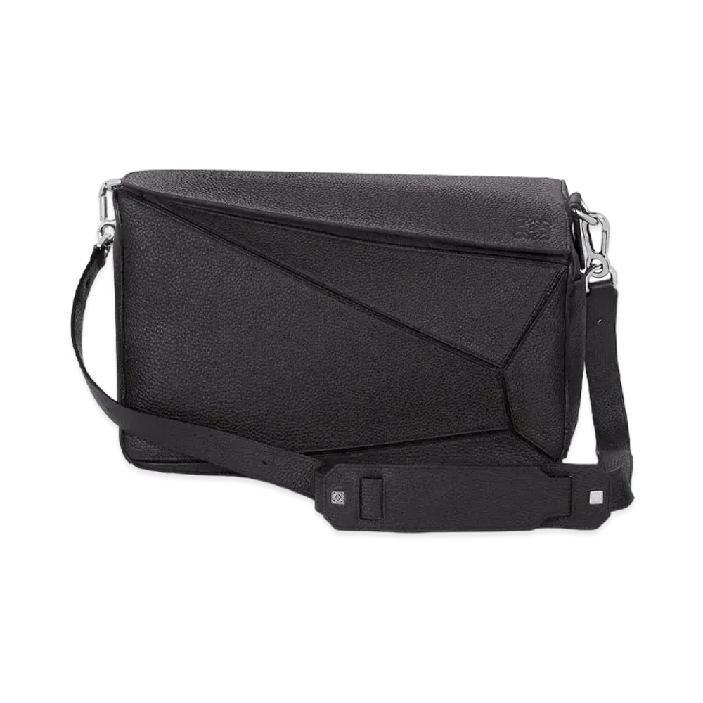 LOEWE Xl Puzzle Bag In Grained Calfskin "Black"