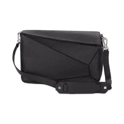 LOEWE Xl Puzzle Bag In Grained Calfskin "Black"
