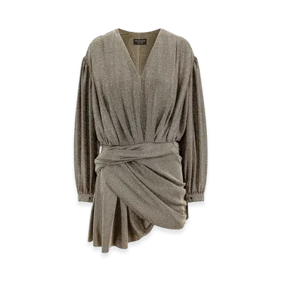 BALENCIAGA Women's V-Neck Dress "Gold"