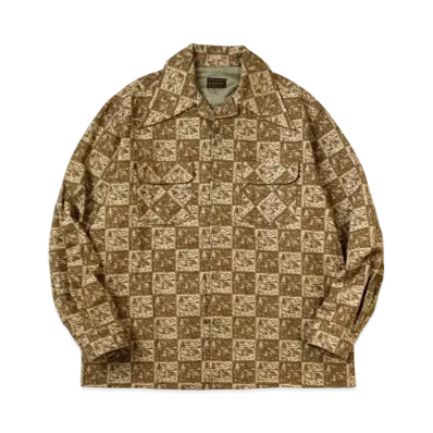 KAPITAL Jacquard Doll Langle Color Border Shirt "Brown"