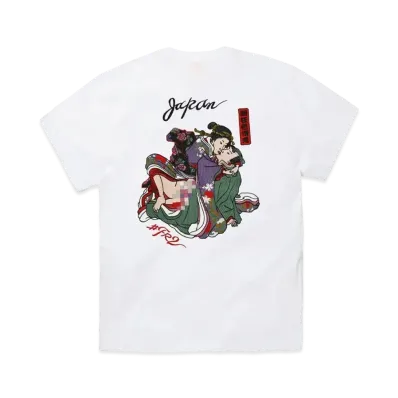 FR2 Embroidery Shunga T-shirt "White"