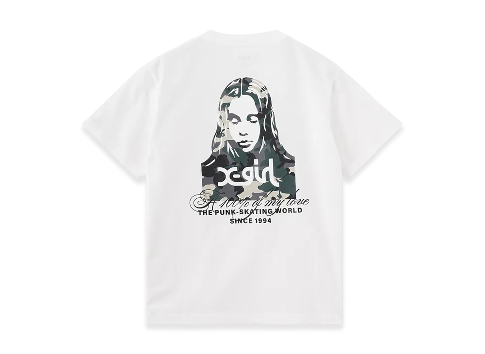 X-Girl Hibiscus Camouflage Face S/S Tee "White"