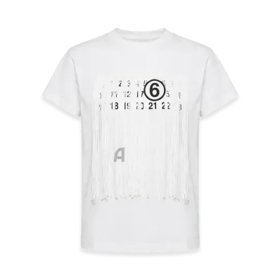 MM6 Maison Margiela Women's Fringe T-Shirt "White"