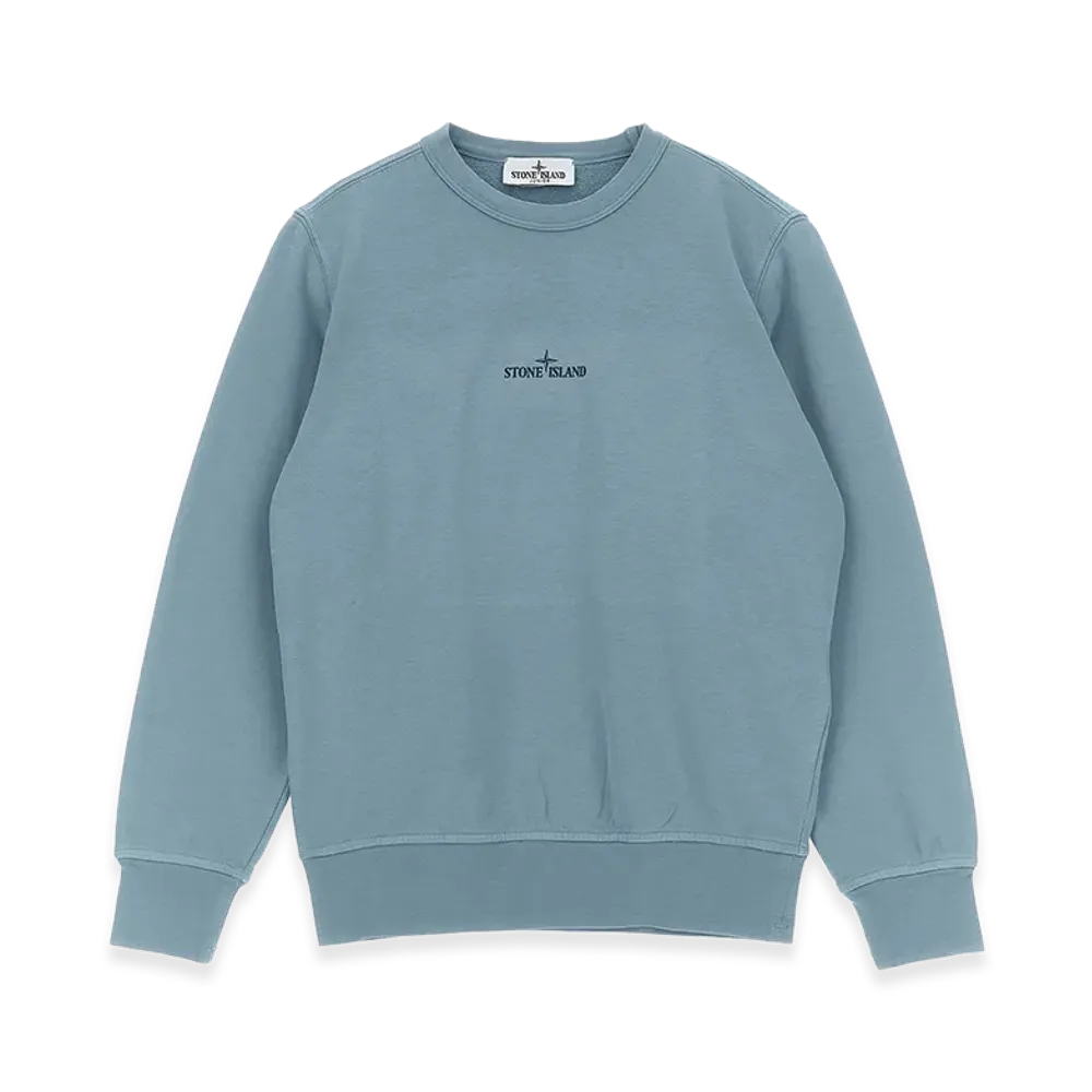 Stone Island Kids Logo Print Sweatshirt "Light Blue"