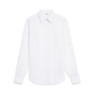 CELINE Classic Striped Poplin Shirt "White/Black"