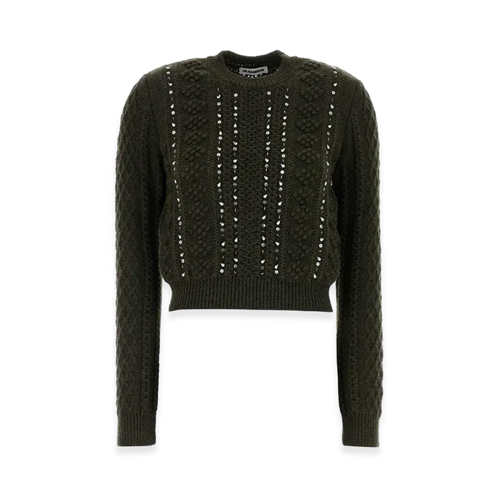 Jil Sander Women's Wool Sweater "Dark Green"