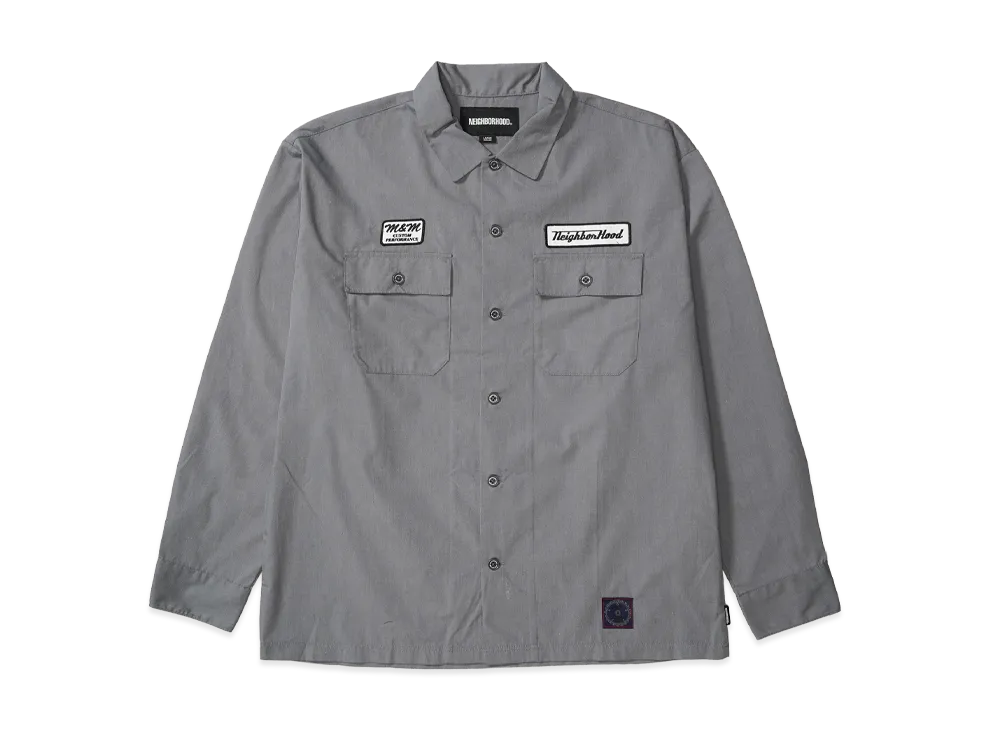 NEIGHBORHOOD x M&M . Classic Work Shirt LS "Gray"