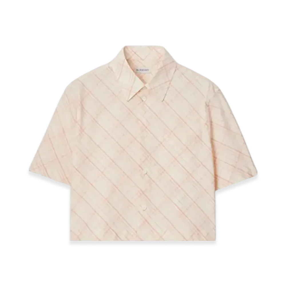 Burberry Cropped Check Cotton Shirt "Dusky Rose"