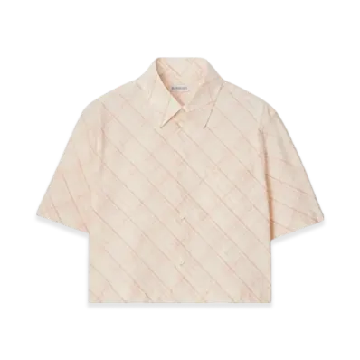 Burberry Cropped Check Cotton Shirt "Dusky Rose"