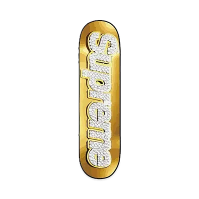 Supreme Bling Box Logo Skateboard "Gold"