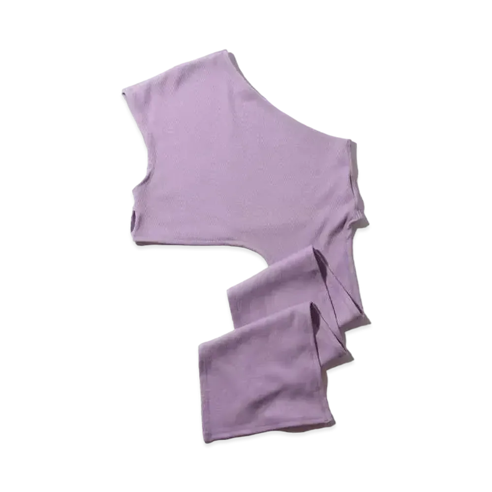 atmos pink One-Shoulder Waist-Mark Tops "Purple"