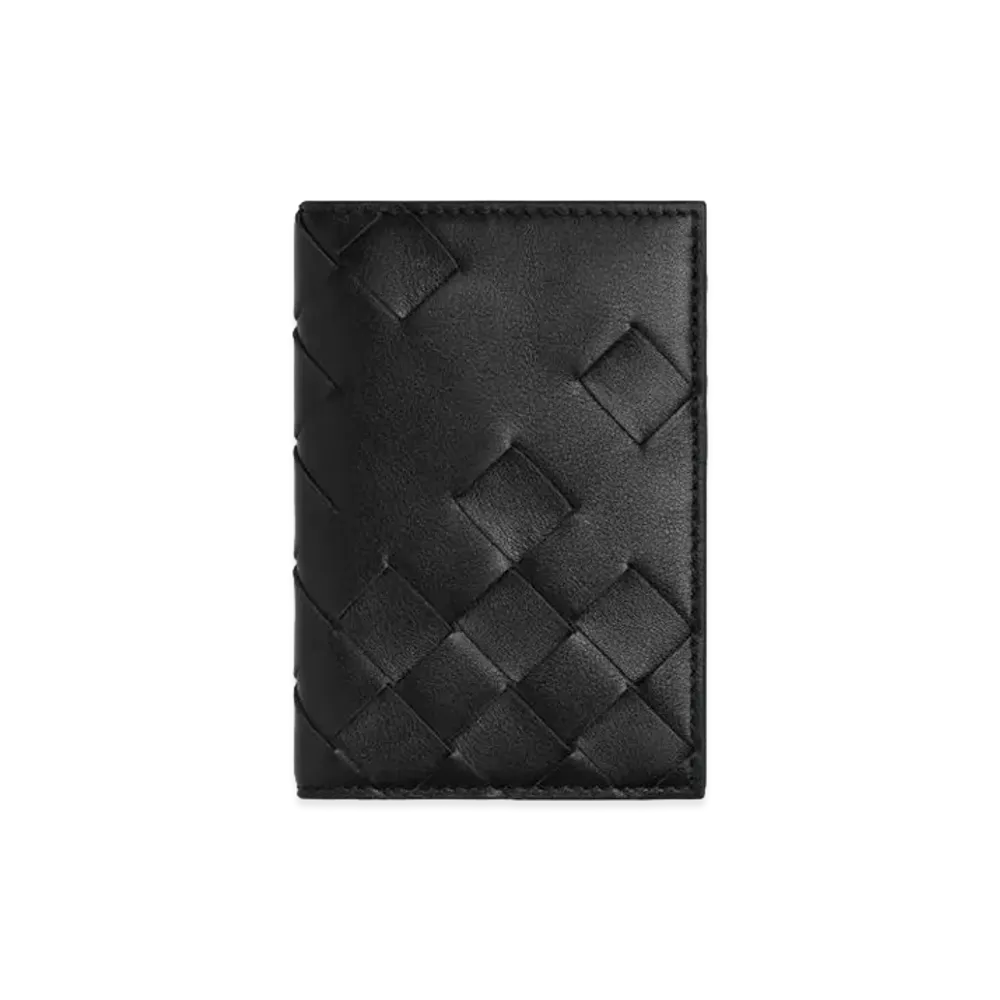 Bottega Veneta Intrecciato Flap Card Case "Black"
