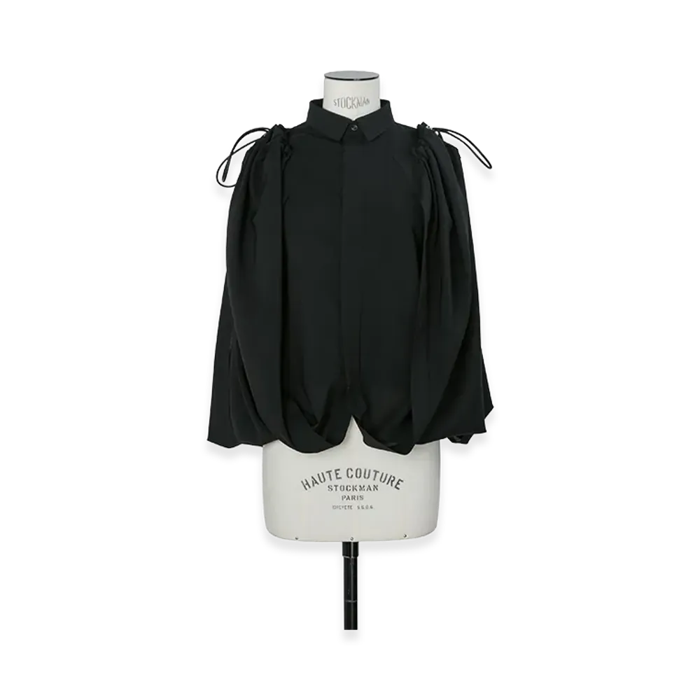 sacai Women's Wool Suiting Shirt "Black"