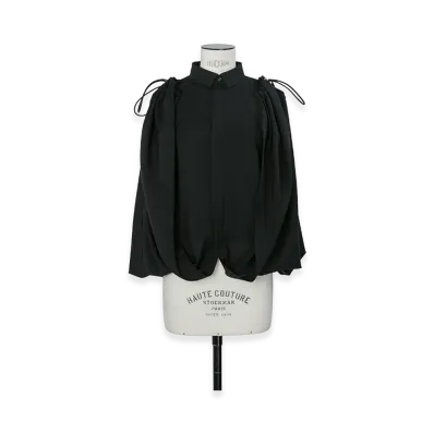 sacai Women's Wool Suiting Shirt "Black"
