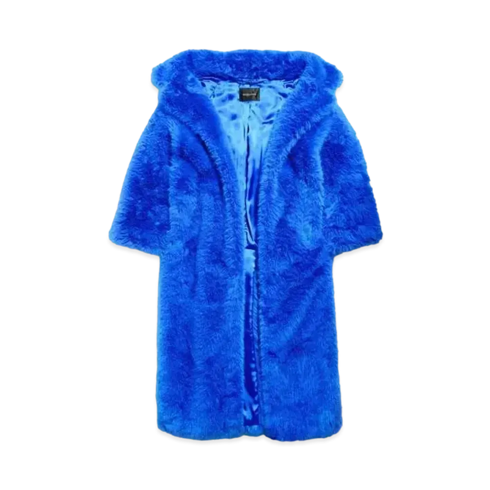 BALENCIAGA Women's Off Shoulder Coat "Royal Blue"