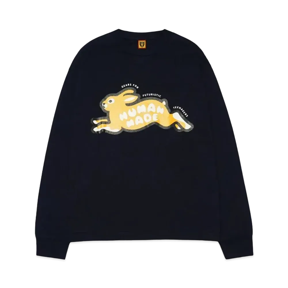 HUMAN MADE RABBIT L/S T-SHIRT "Navy"